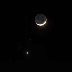 Venus, Mars and The Crescent Moon